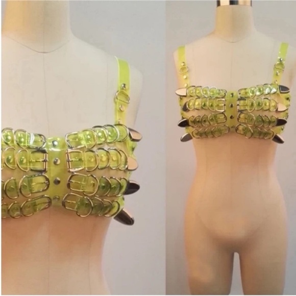 Neon Green UV Harness Top - Picture 2 of 12